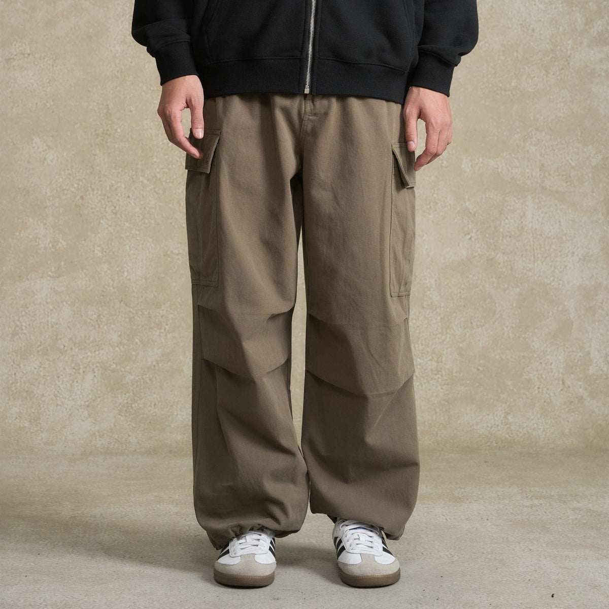 BONELESS Pleated Big Pocket Drawstring Cargo