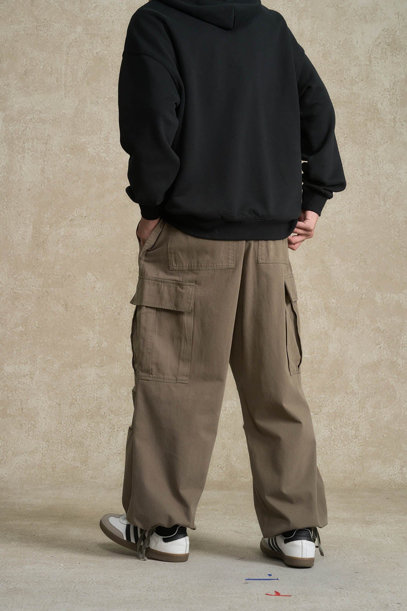 BONELESS Pleated Big Pocket Drawstring Cargo