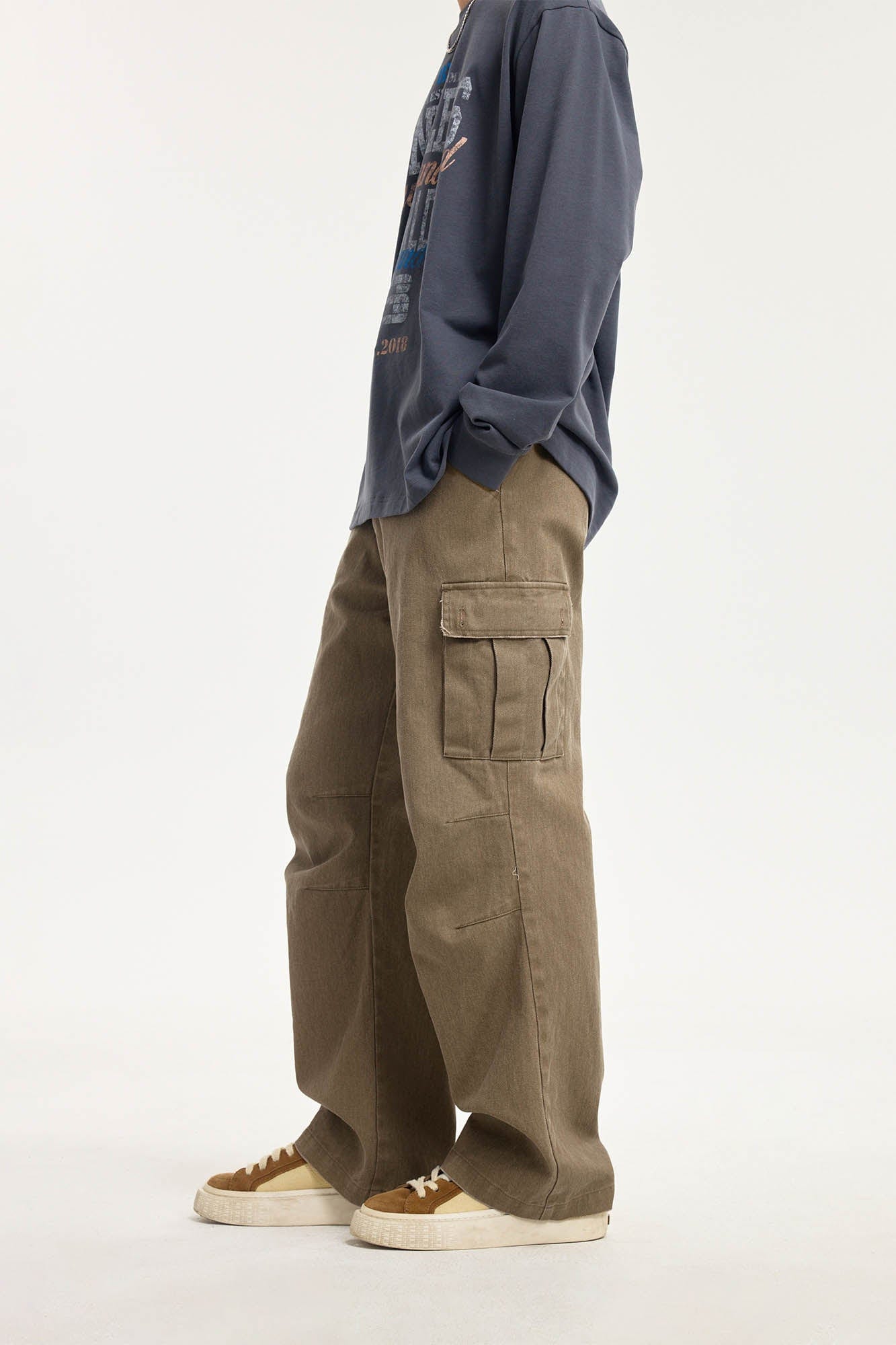 BONELESS Pleated Bellows Pocket Cargo Pants