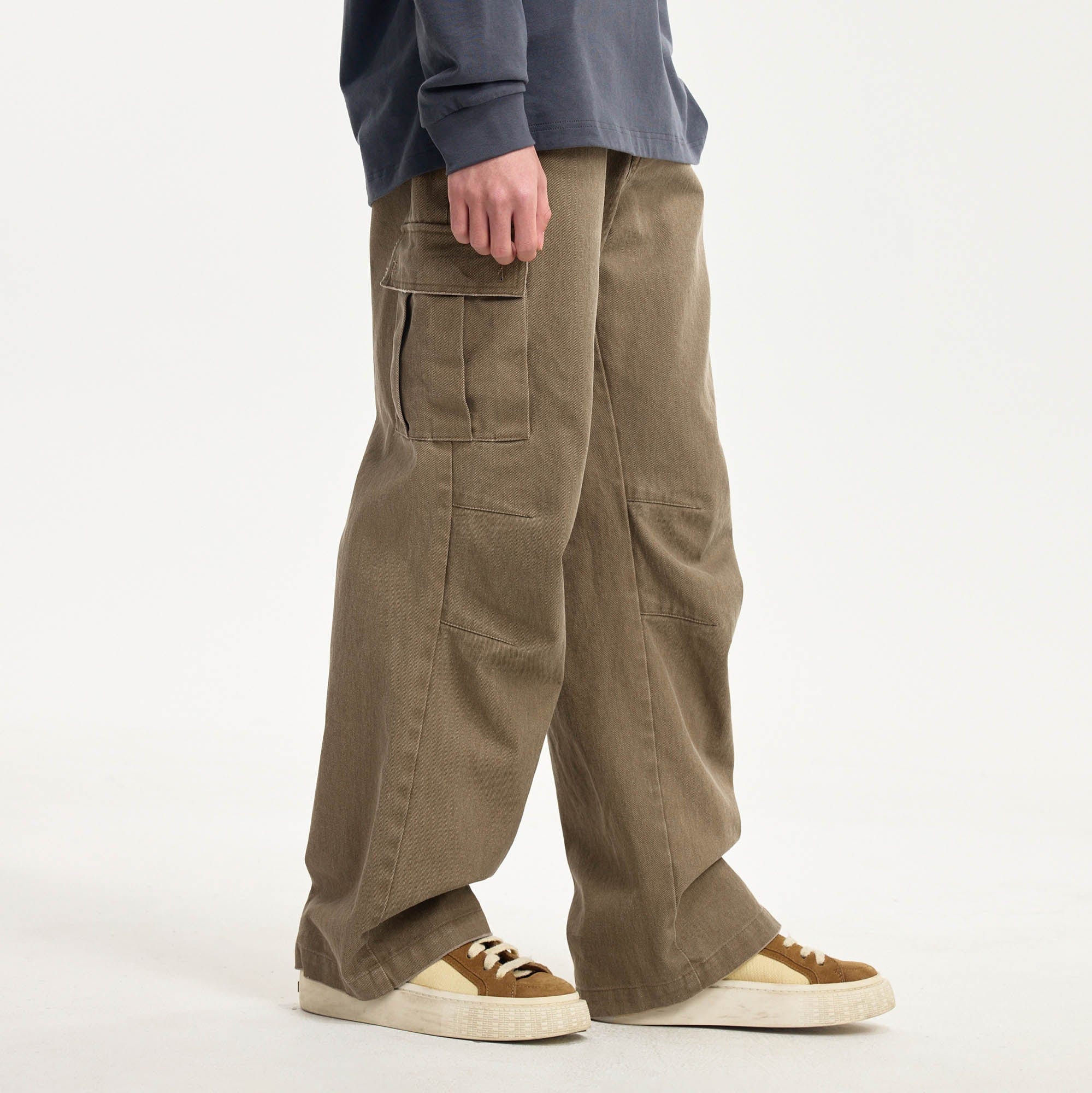 BONELESS Pleated Bellows Pocket Cargo Pants
