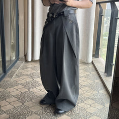 ESAIAS Triangle-Pleat Wide-Leg Trousers