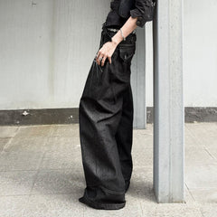 ESAIAS Phoenix Graphic Wide-Leg Raw Jeans
