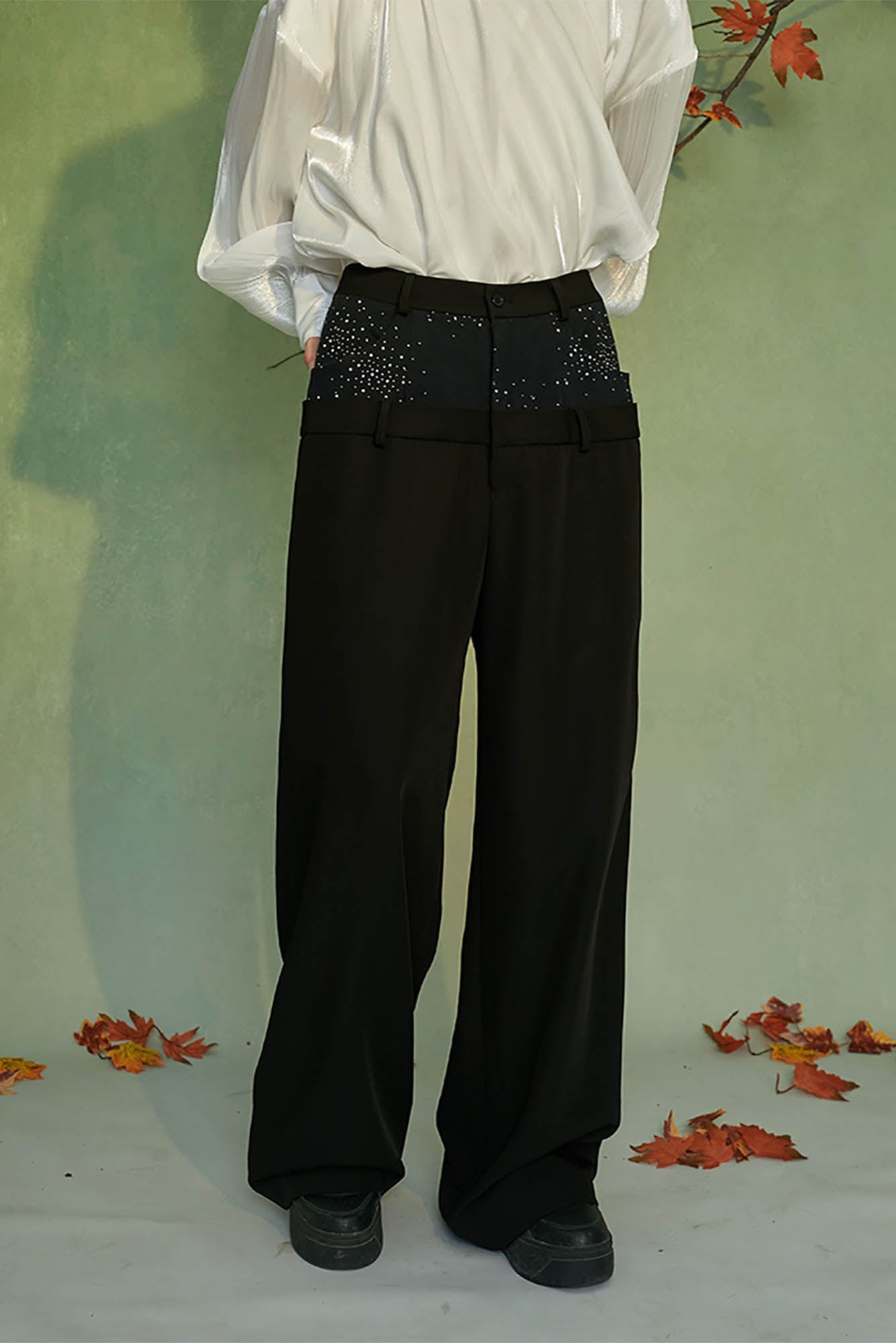 JIECHI Diamond Double-Waist Trousers