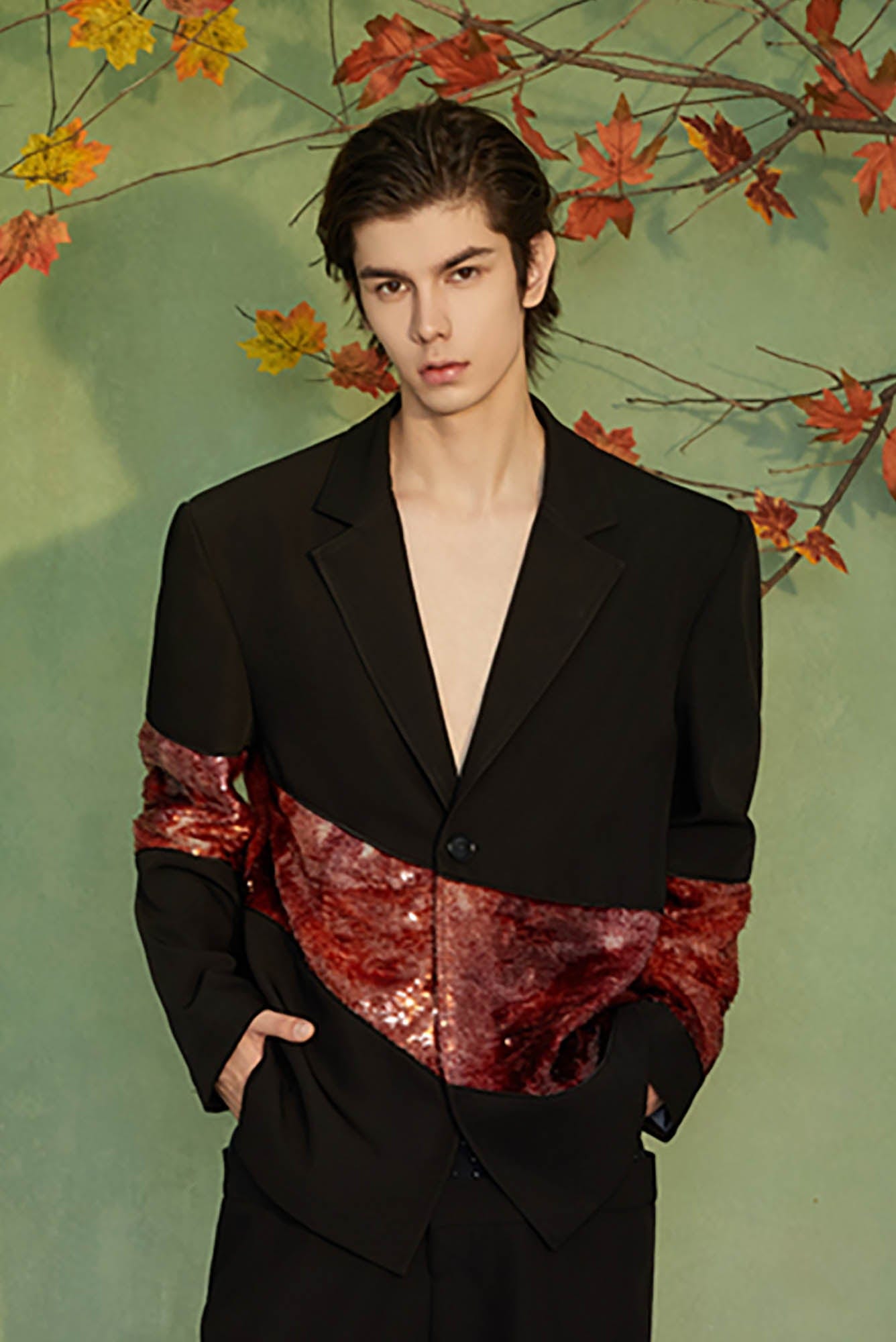 JIECHI The Afterglow Asymmetrical Blazer