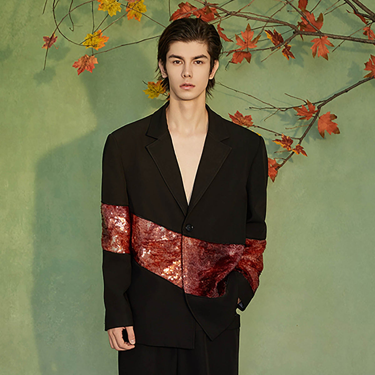 JIECHI The Afterglow Asymmetrical Blazer
