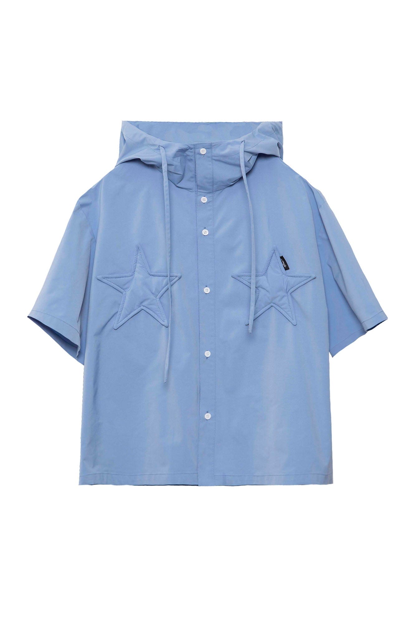 ASSEEN Star Patchwork Hooded Half Shirt