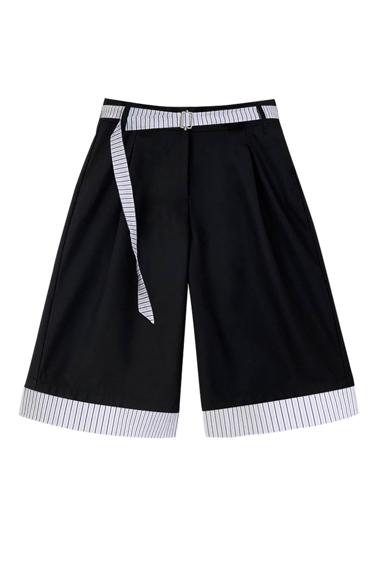 OIPWORD Panelled Stripe Hem Shorts