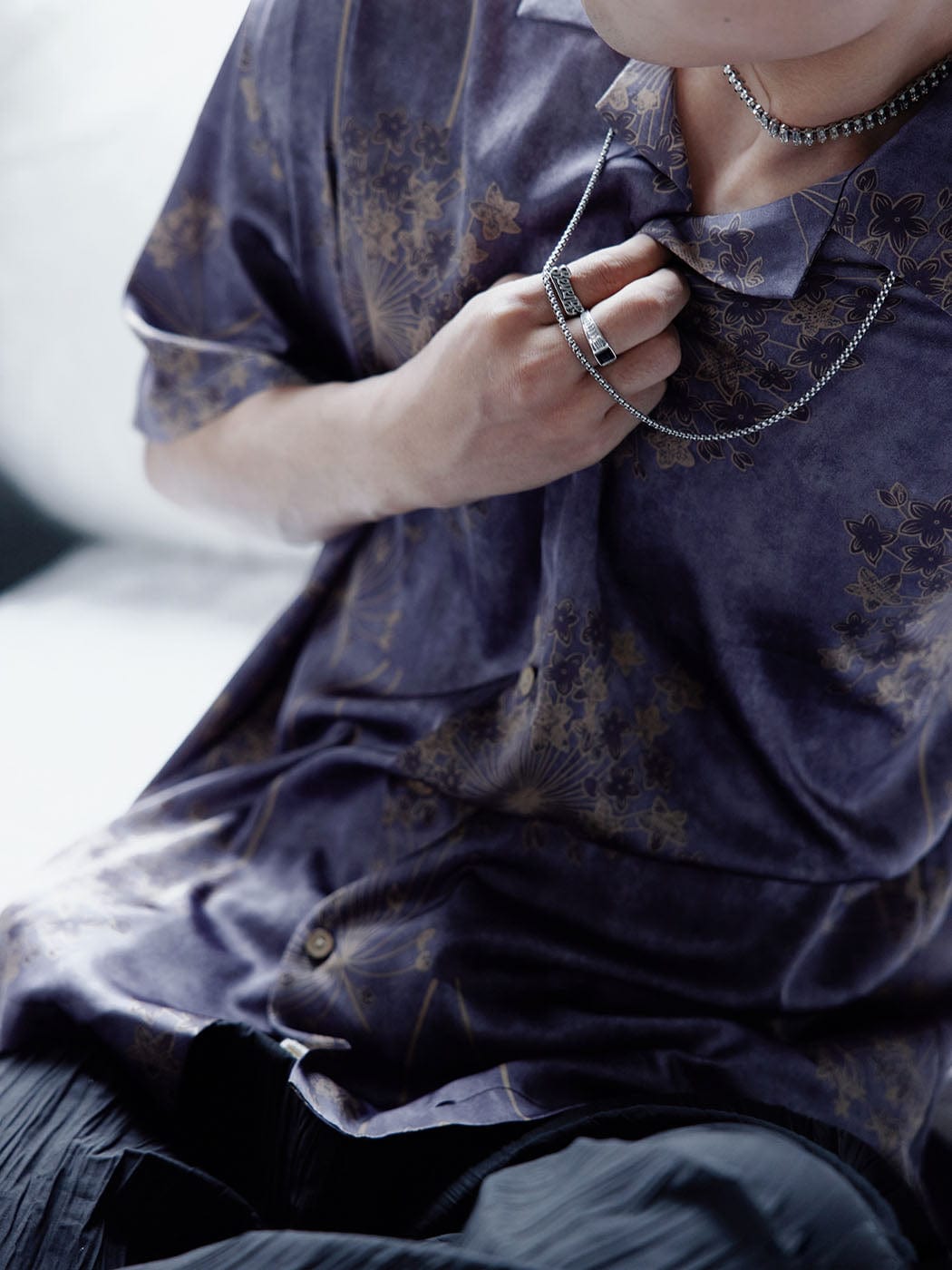 EPIC POETRY Dandelion Cuban Half Shirt Purple
