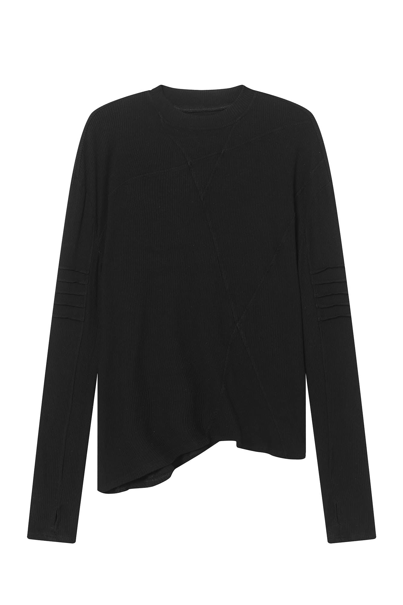 CLP Asymmetrical Spliced Slim Fit Long-Sleeve Tee