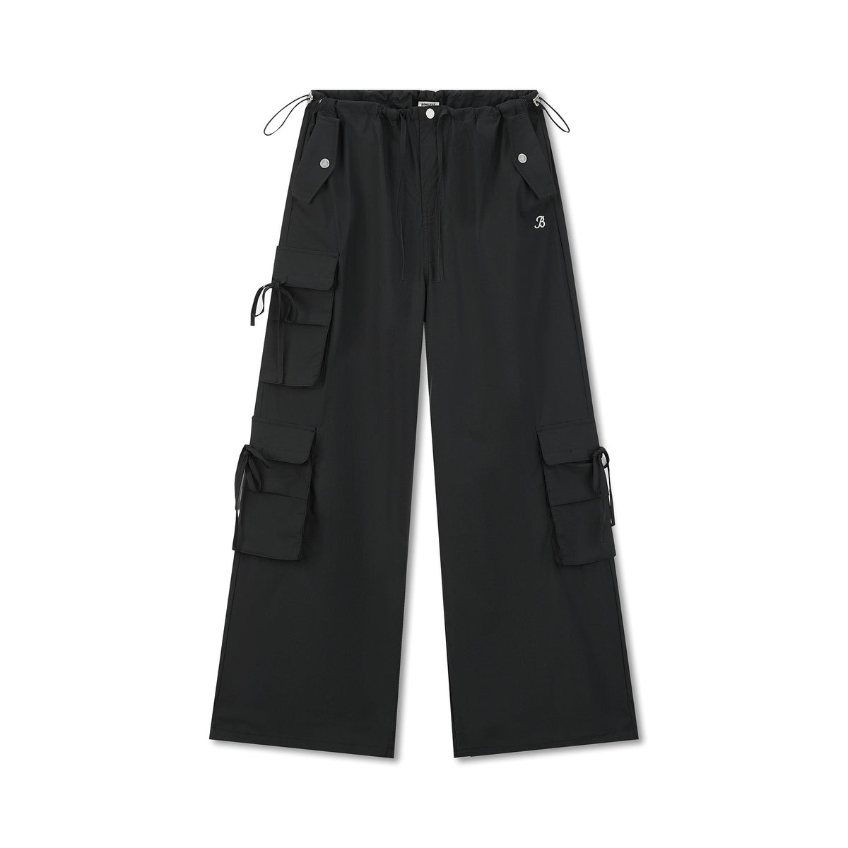 BONELESS Lace-Up Multi-Pocket Drawstring Parachute Pants