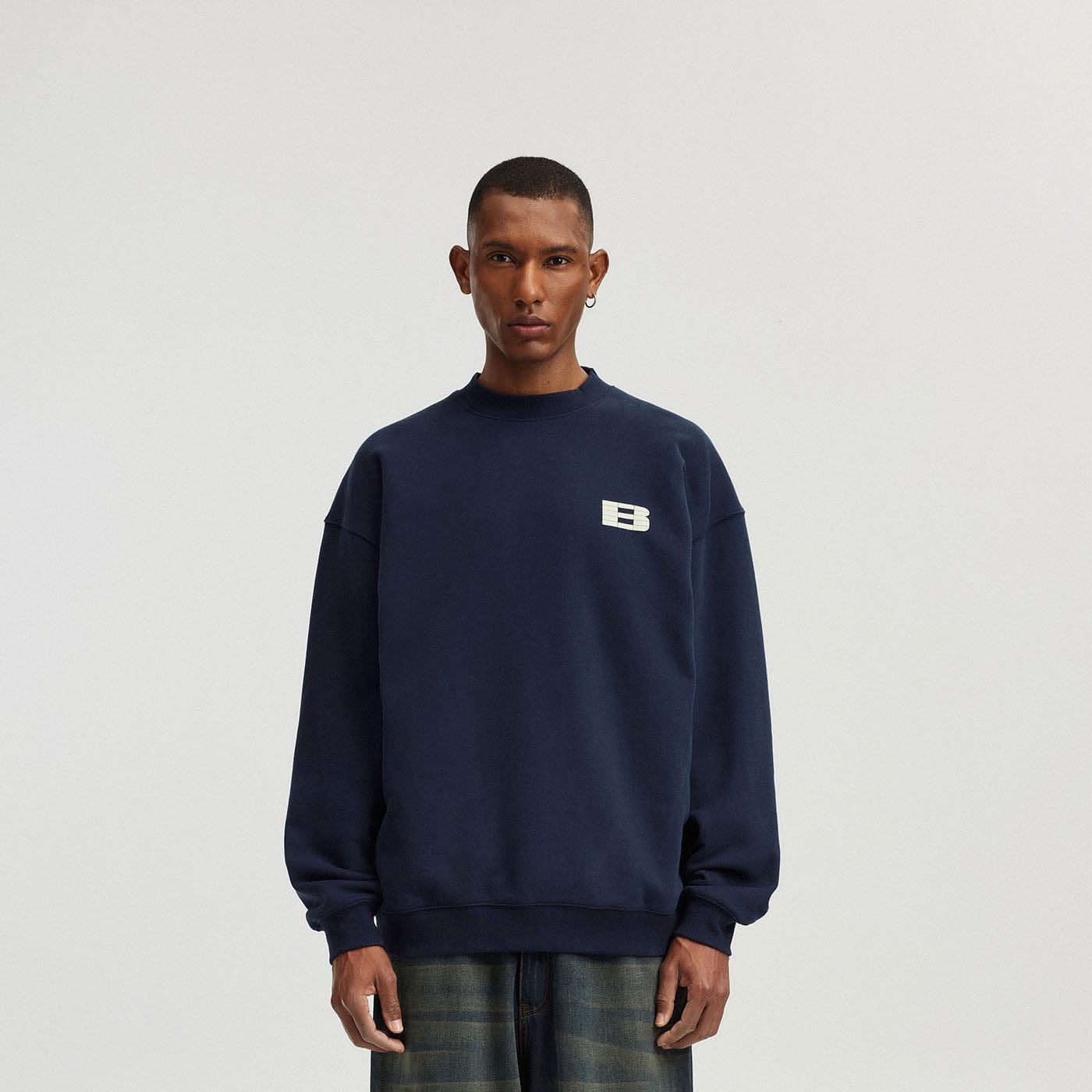 BONELESS Essential Plaid B LOGO Sweatshirt