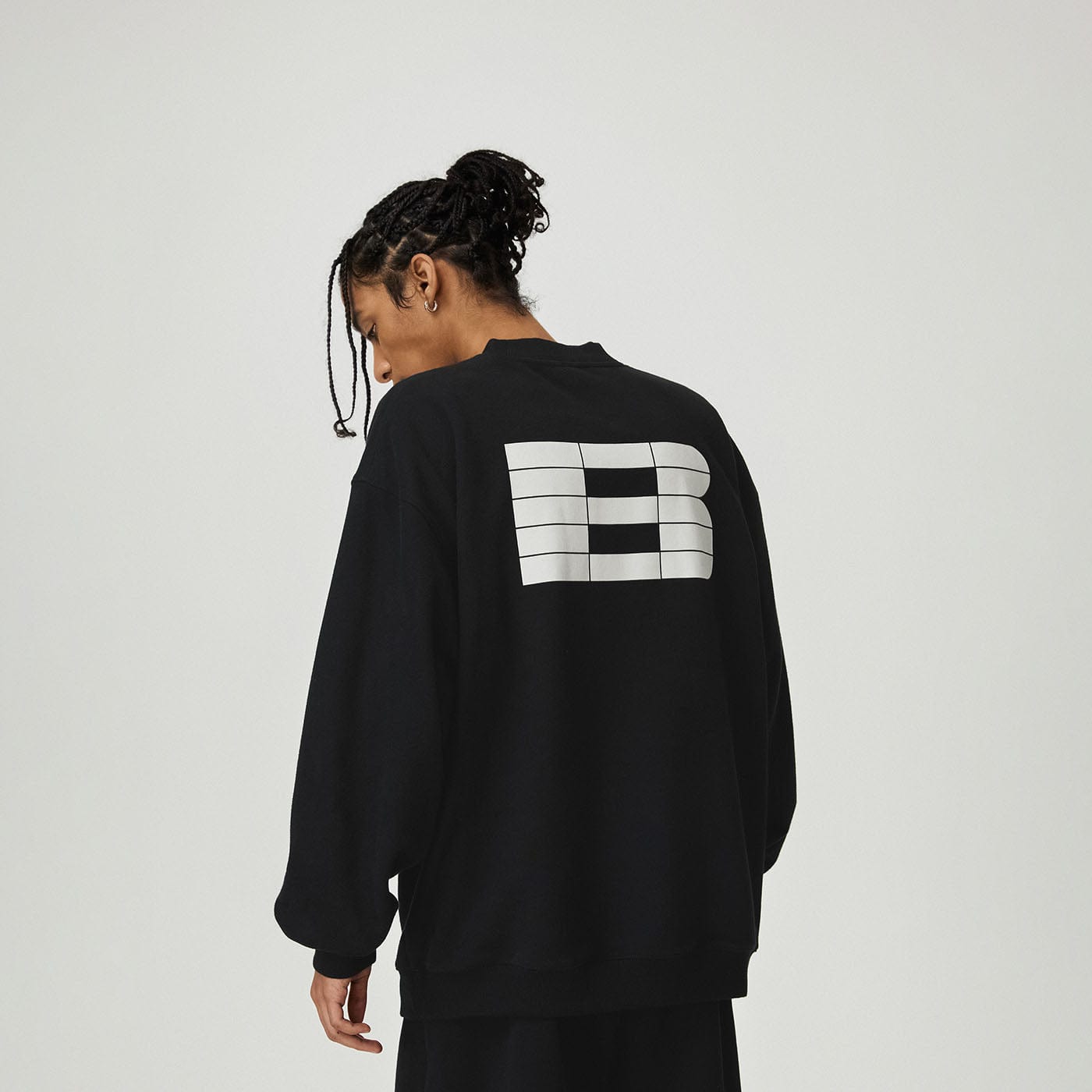 BONELESS Essential Plaid B LOGO Sweatshirt