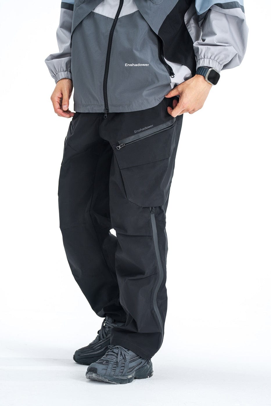 ENSHADOWER Zippers Water-Proof Crinkled Modern Cargo