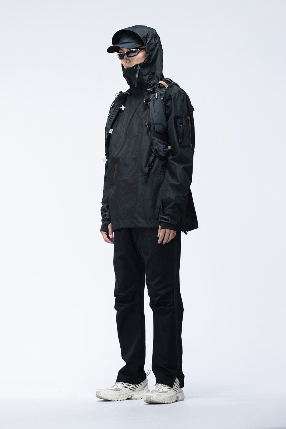 ENSHADOWER Side Zippers Crinkled Water-Proof Pants