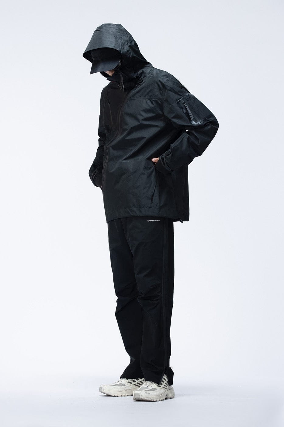 ENSHADOWER Side Zippers Crinkled Water-Proof Pants