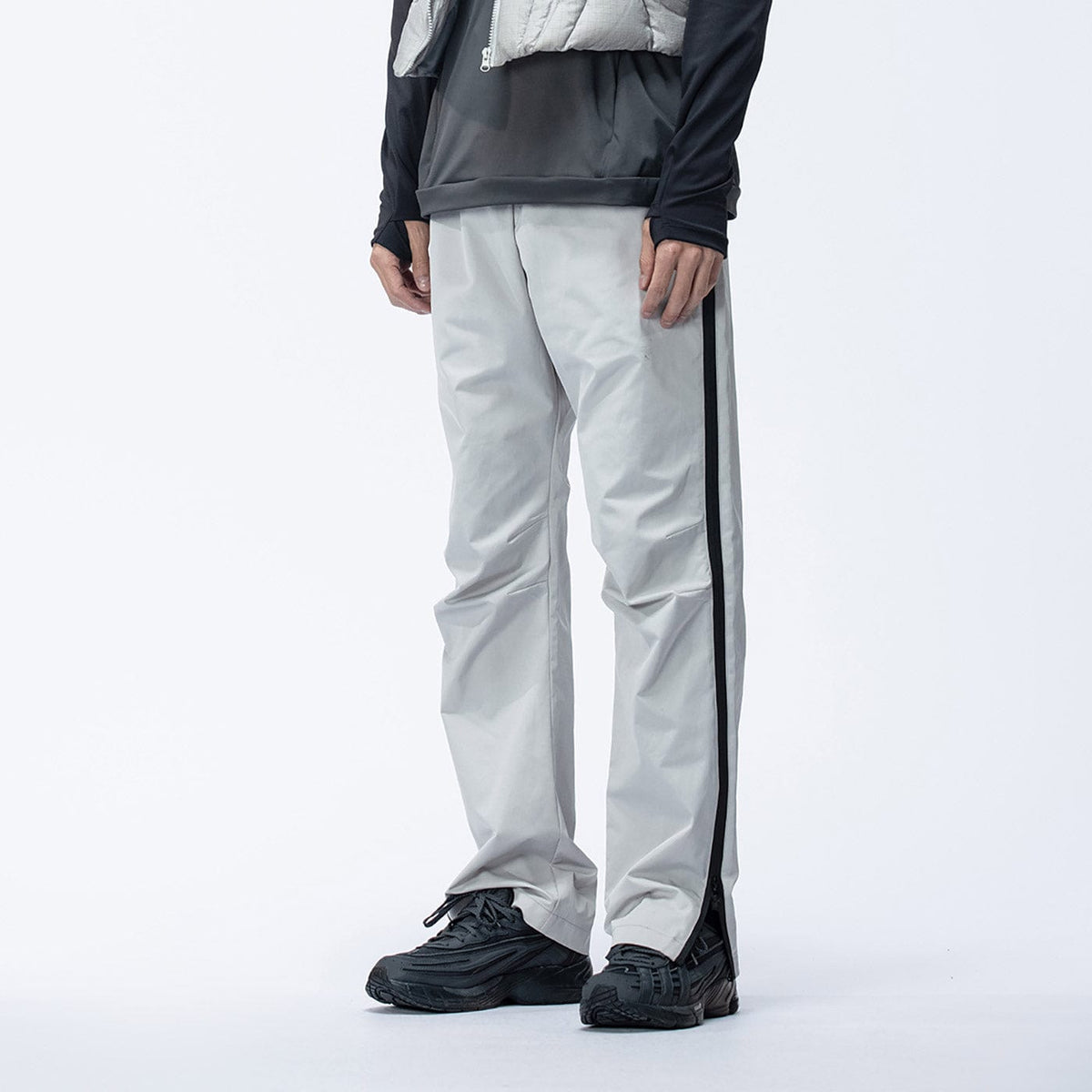 ENSHADOWER Side Zippers Crinkled Water-Proof Pants