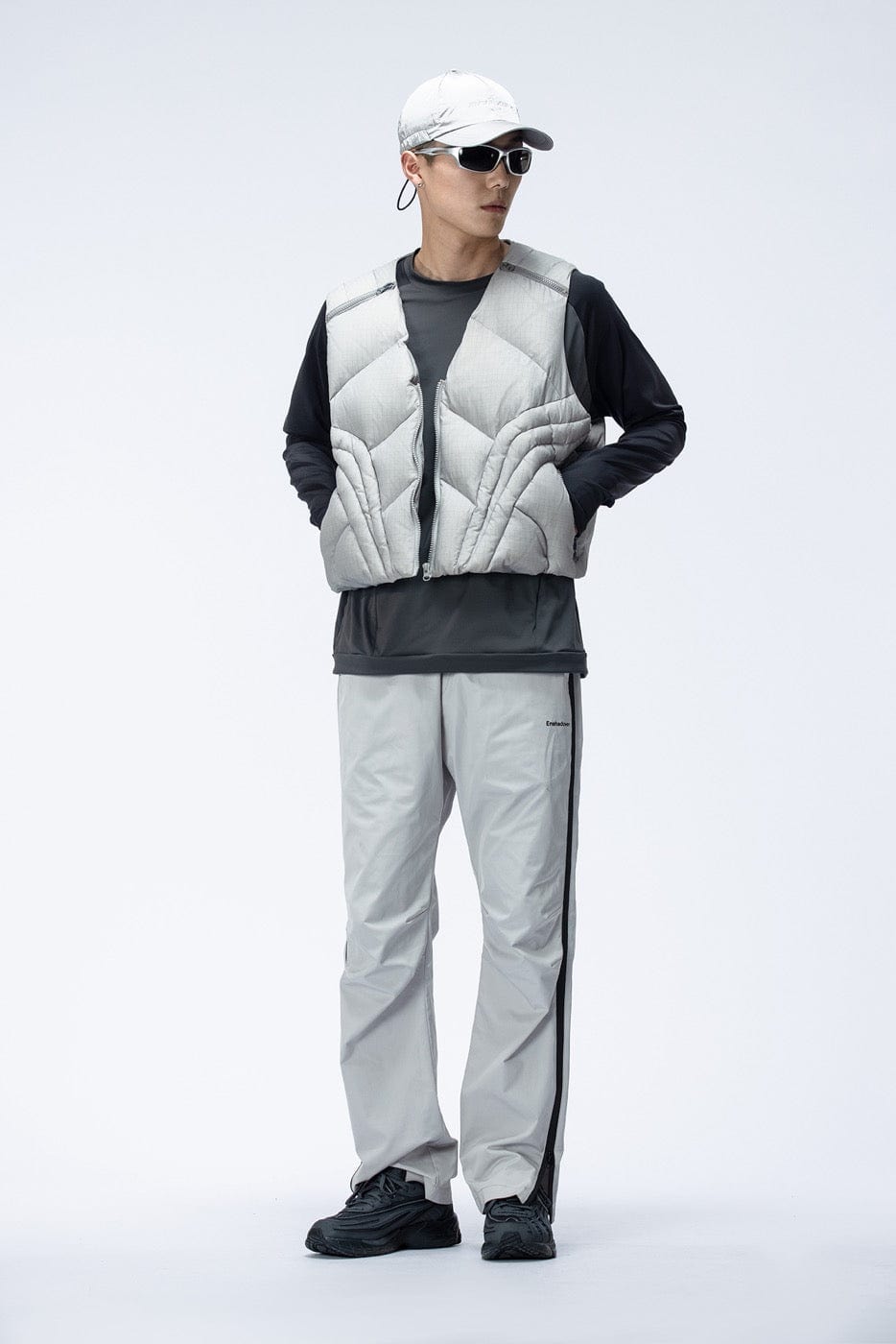 ENSHADOWER Side Zippers Crinkled Water-Proof Pants