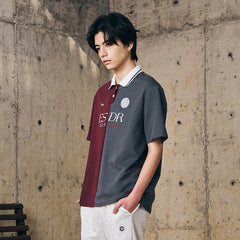ENSHADOWER Retro Contrast Panel Polo T-Shirt