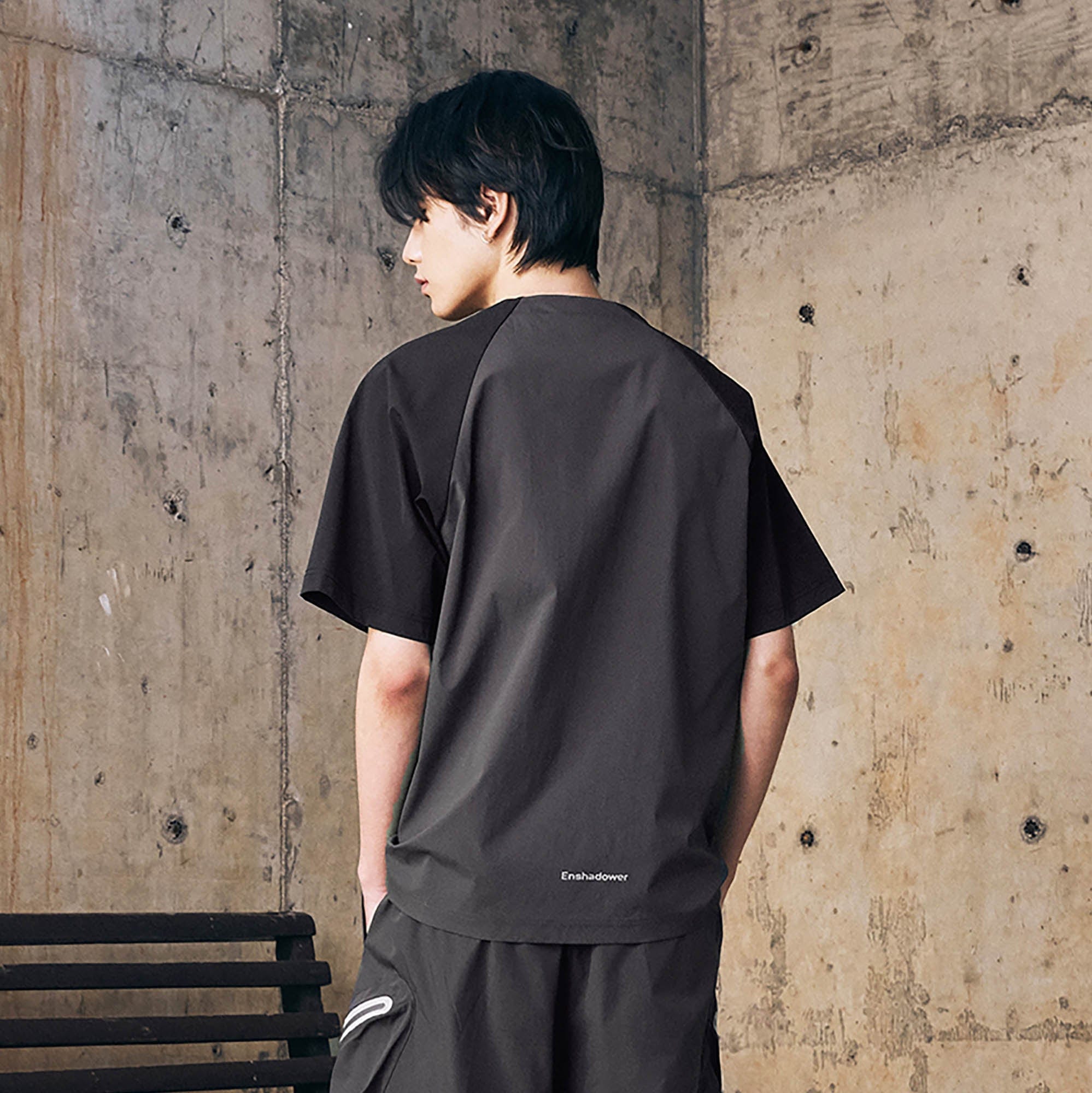 ENSHADOWER Contrast Raglan Half-Zip Quick-Dry T-Shirt