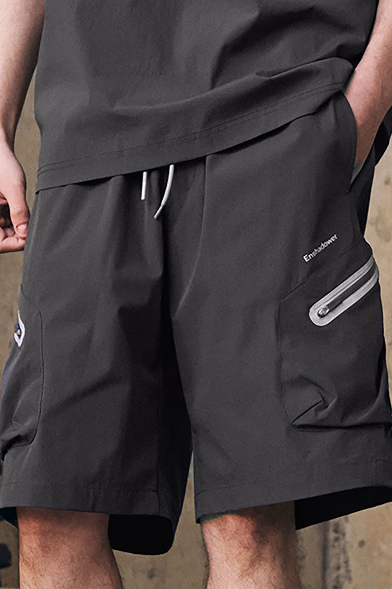 ENSHADOWER Contrast Quick-Dry Drawstring Shorts