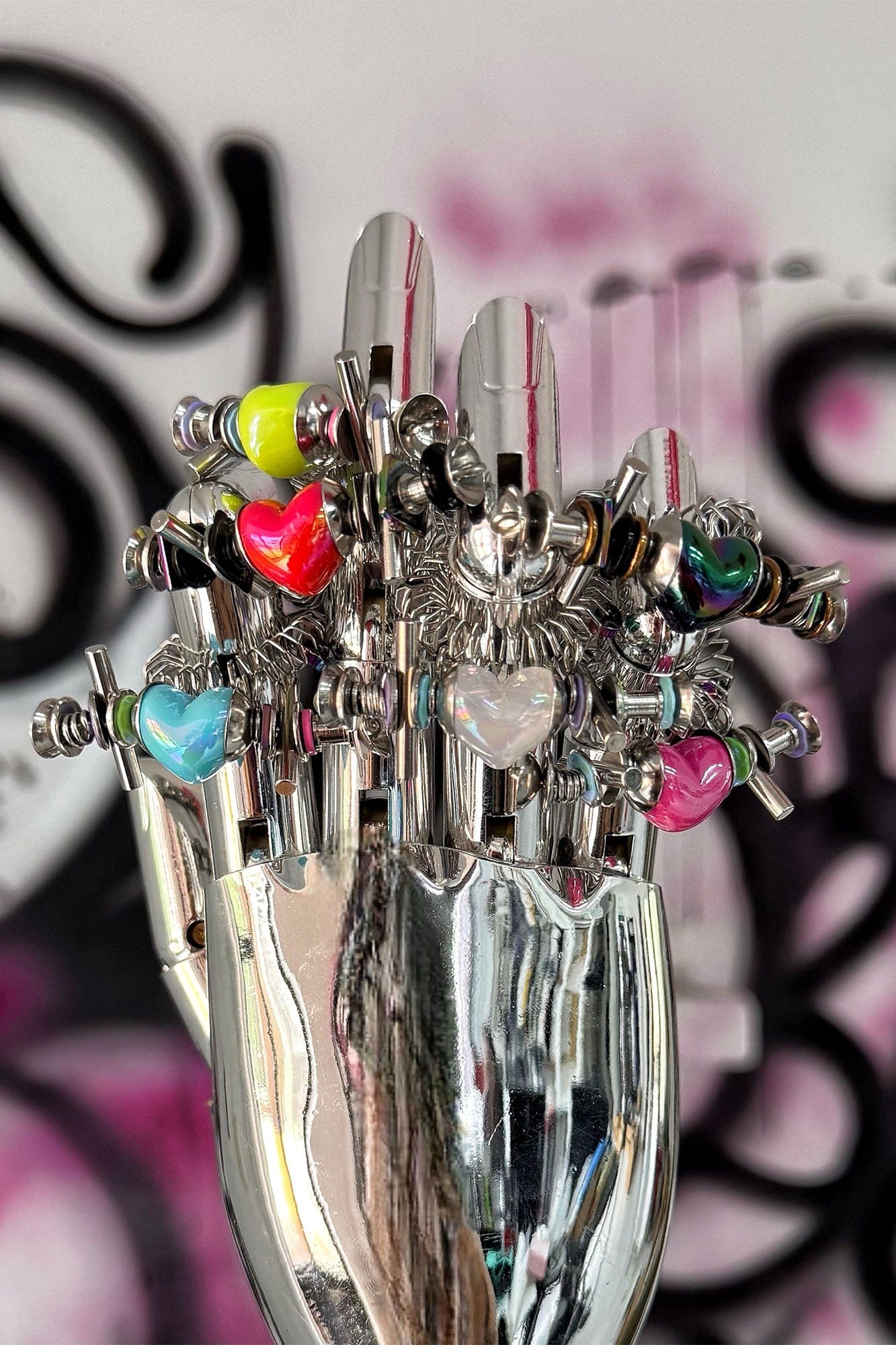 ILLUSORY Time Machine Neon Heart Spiral Coil Ring