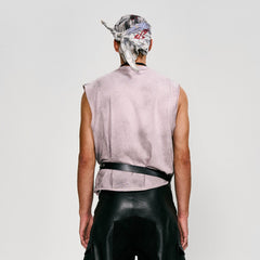 FLYERRER Distressed Cross Date-Print Sleeveless Tee