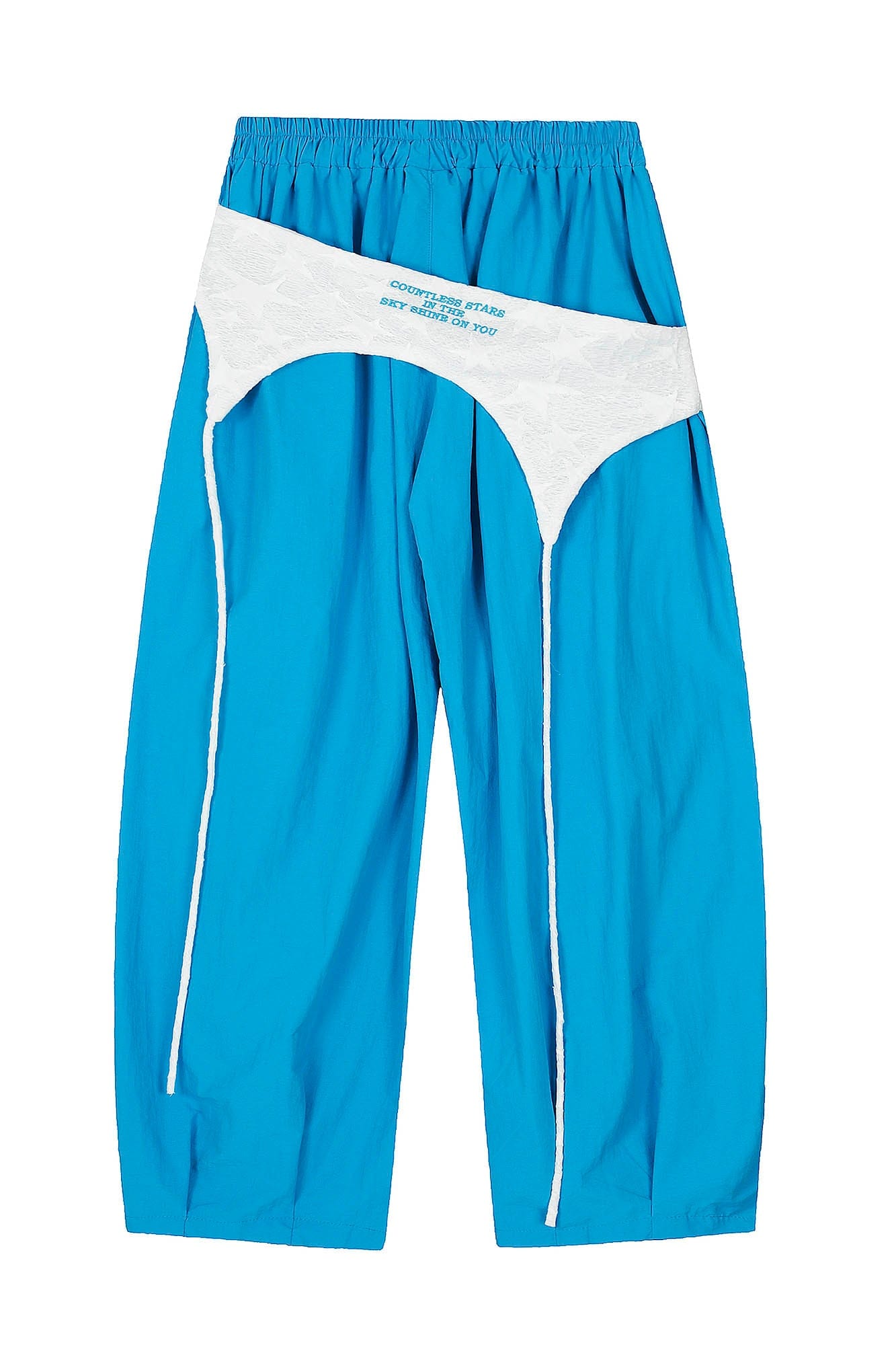 CLP Layered Crinkled Waist-Panel Parachute Pants