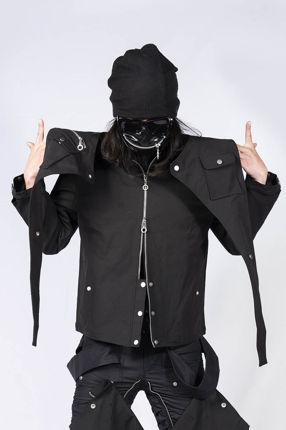 INSIDE OUT Arc Paneled Rivet Jacket