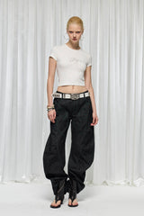 DND4DES×Faychui Spiral Patch Ruched Spliced Curved Jeans