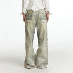 DND4DES×Faychui Distressed Gem&Lace Jeans