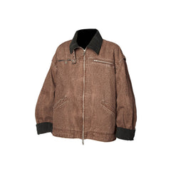 RELABEL Distressed Washed Multi-Pocket Detroit Jacket