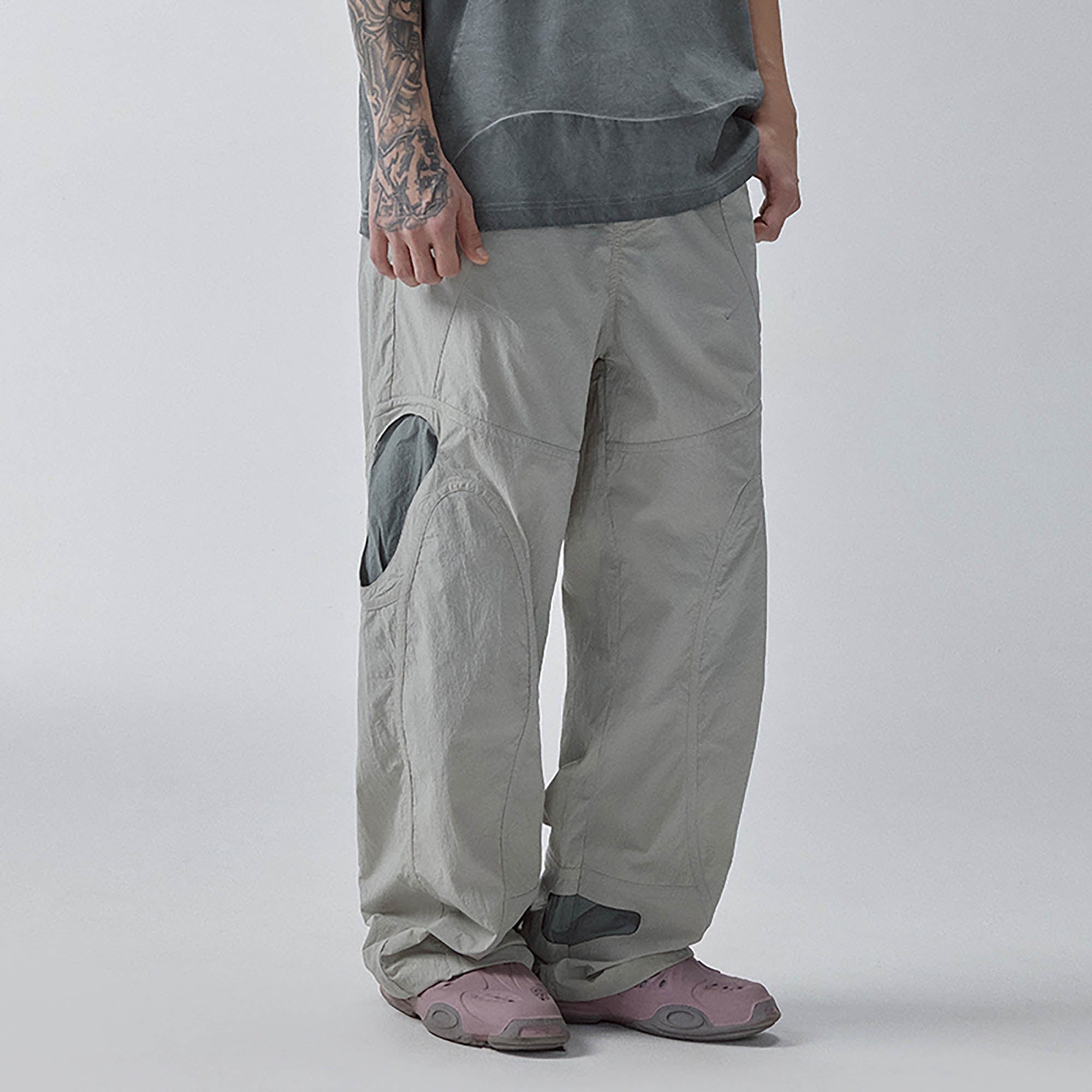 F2CE Curved Spliced Layered Tech Pants