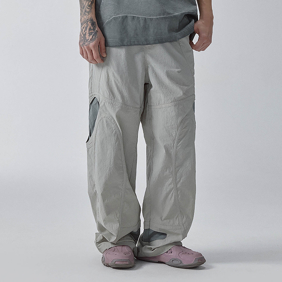 F2CE Curved Spliced Layered Tech Pants