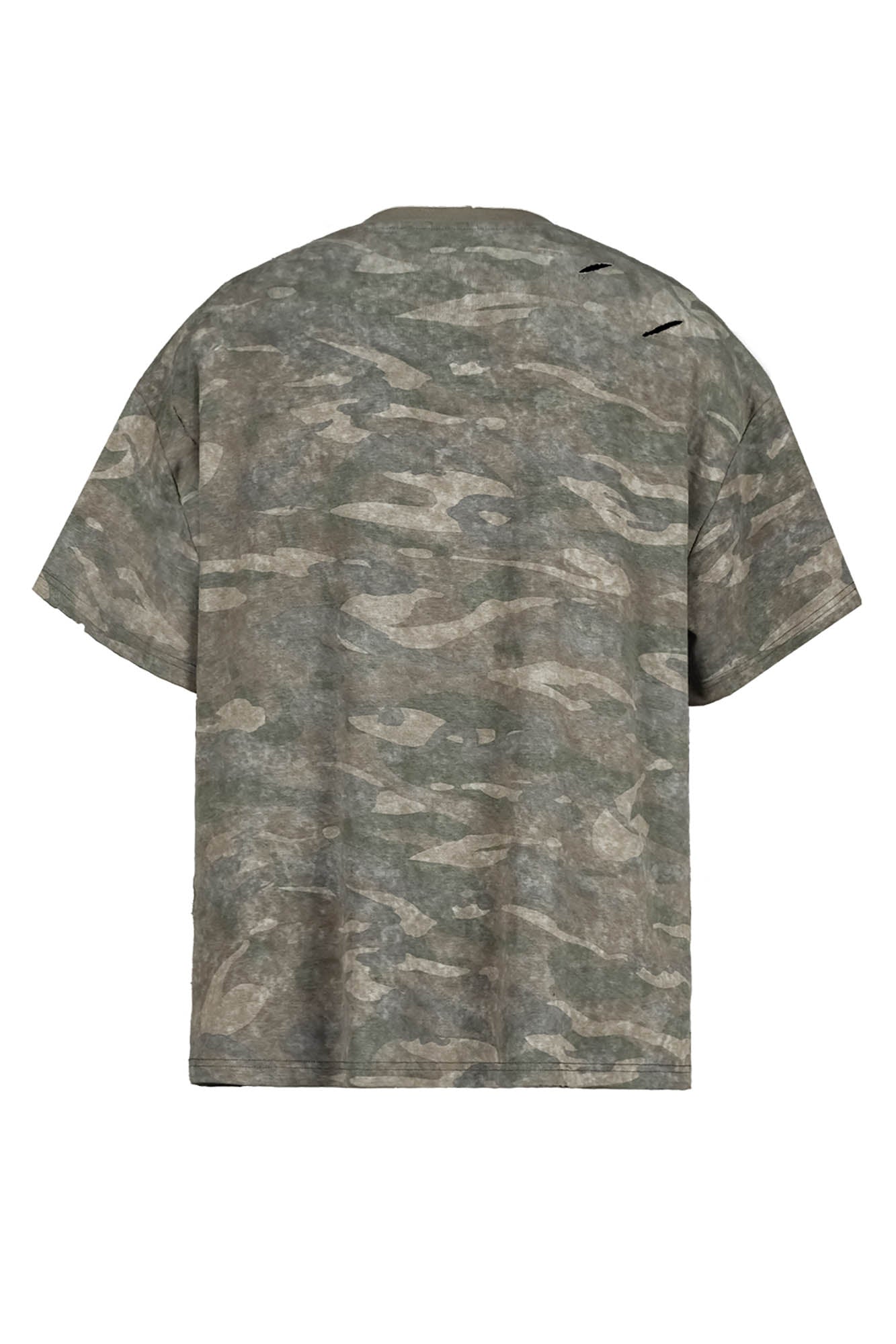 UNDERWATER Distressed Camo Oversized T-Shirt