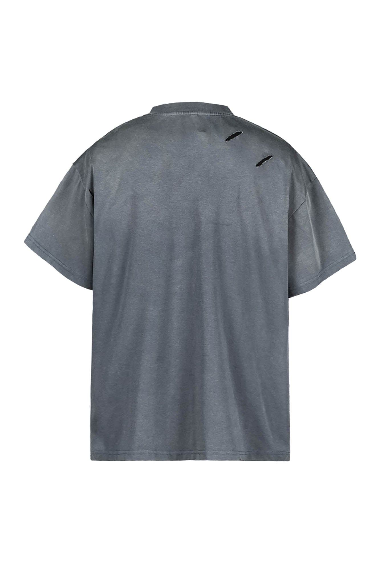 UNDERWATER Washed Ripped Gradient T-Shirt Blue