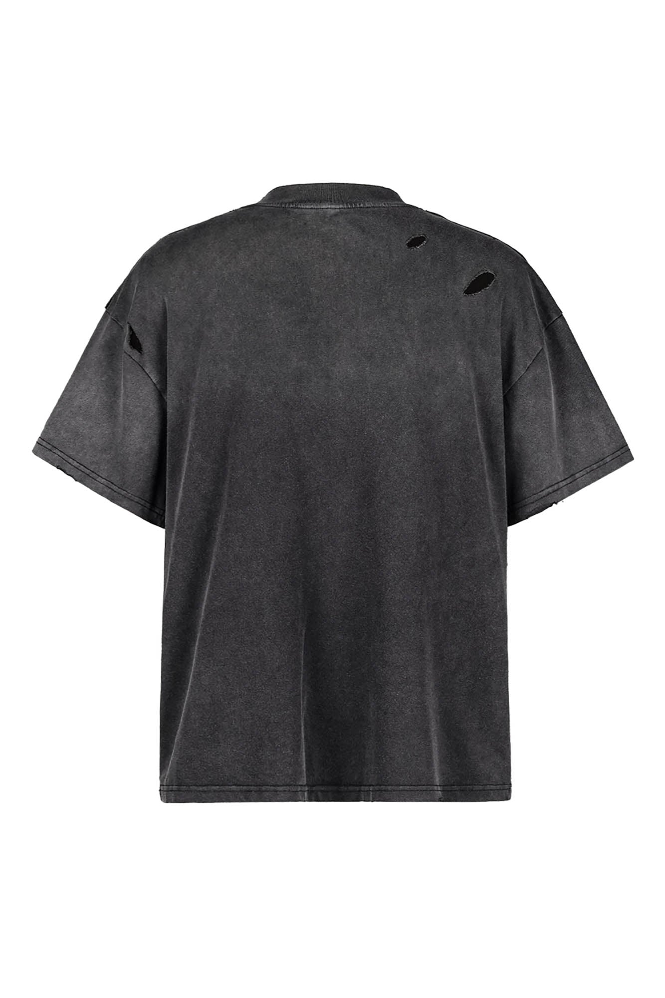 UNDERWATER Washed Ripped Gradient T-Shirt Black