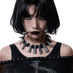 ILLUSORY Distressed Metal Reversible Necklace