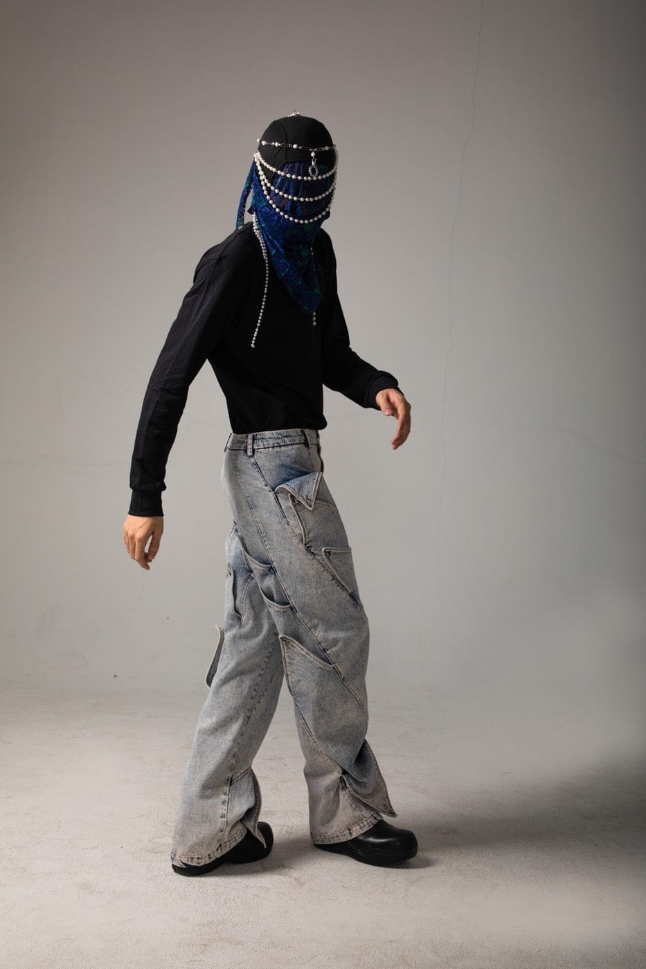 DND4DES Deconstructed Rose Petals Washed Jeans
