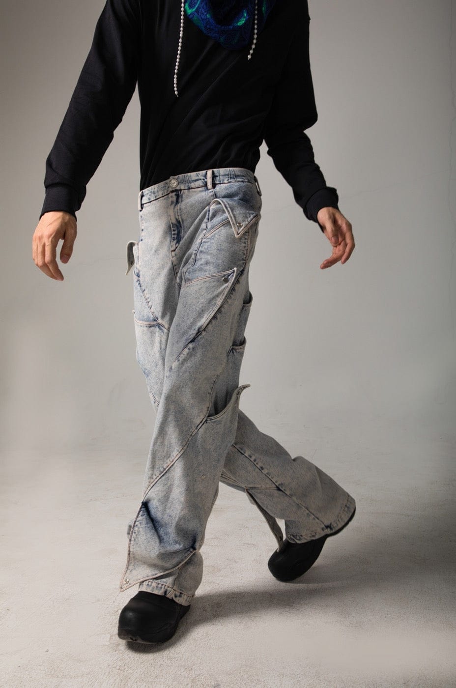DND4DES Deconstructed Rose Petals Washed Jeans