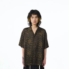EPIC POETRY Leopard Half Shirt Dark Green