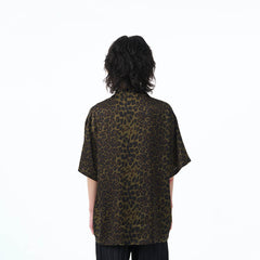 EPIC POETRY Leopard Half Shirt Dark Green