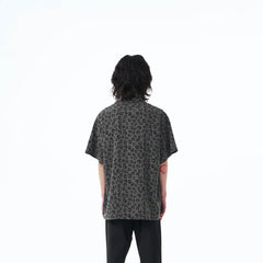 EPIC POETRY Leopard Face Half Shirt Grey