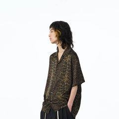 EPIC POETRY Leopard Half Shirt Dark Green