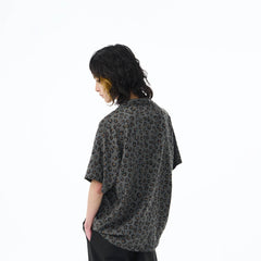EPIC POETRY Leopard Face Half Shirt Grey