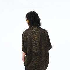 EPIC POETRY Leopard Half Shirt Dark Green