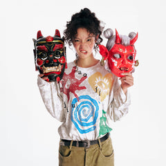 1997 POSTOFFICE Distressed Tribal Graphics Long-Sleeve Tee